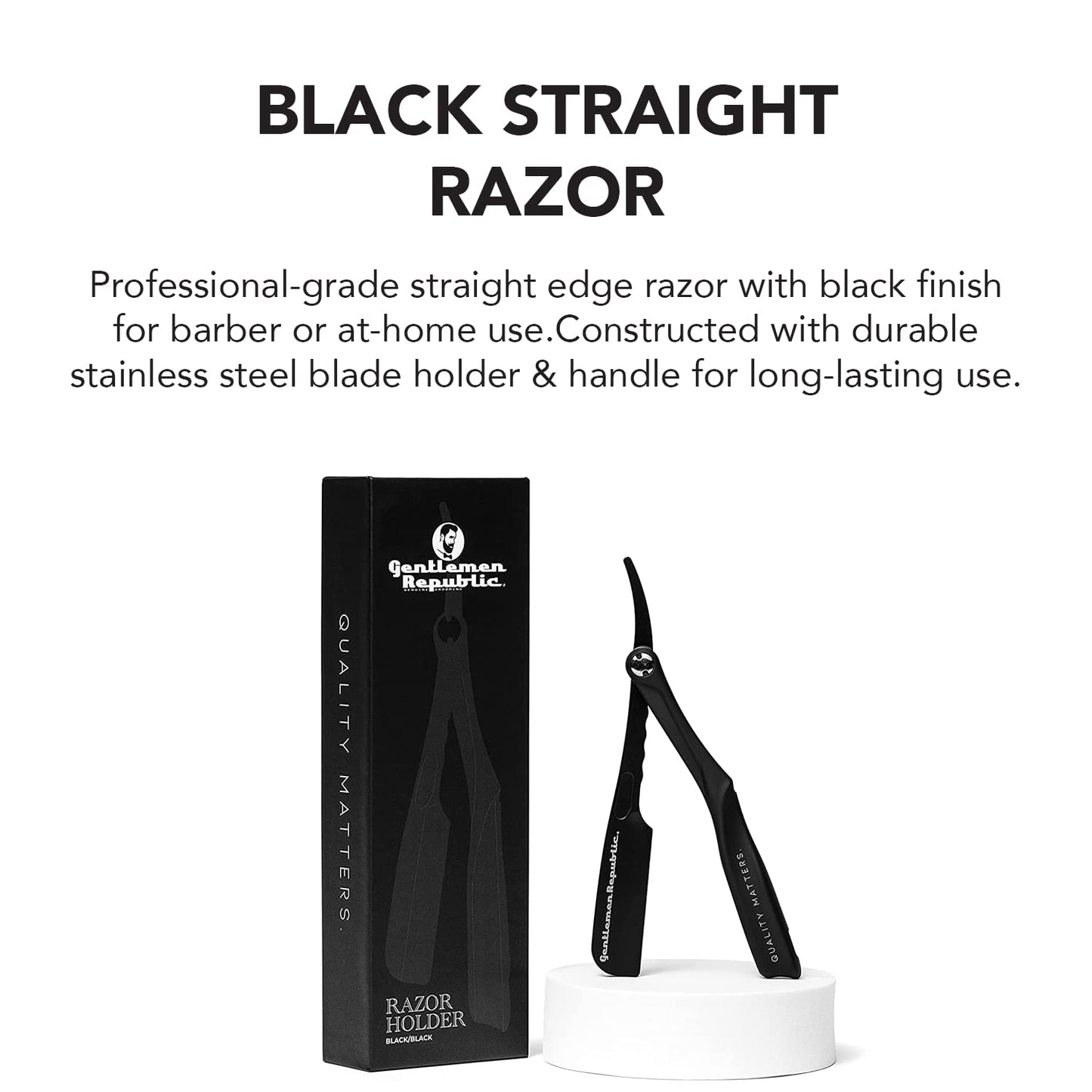 Gentlemen Republic Straight Edge Razor Holder - Black Safety Holder