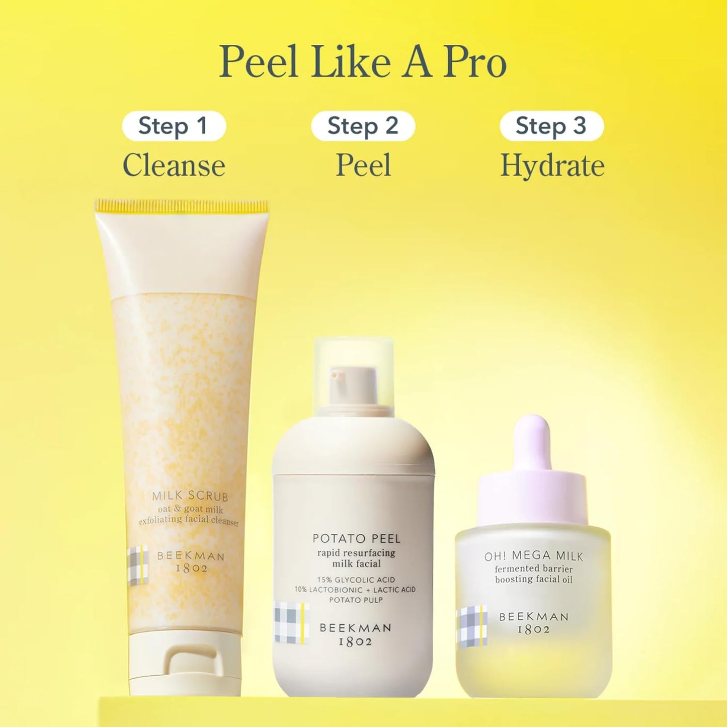Beekman 1802 Potato Peel Facial Milk - Fragrance-Free At-Home Peel | 1.69 fl oz - Reduces Fine Lines & Dark Spots