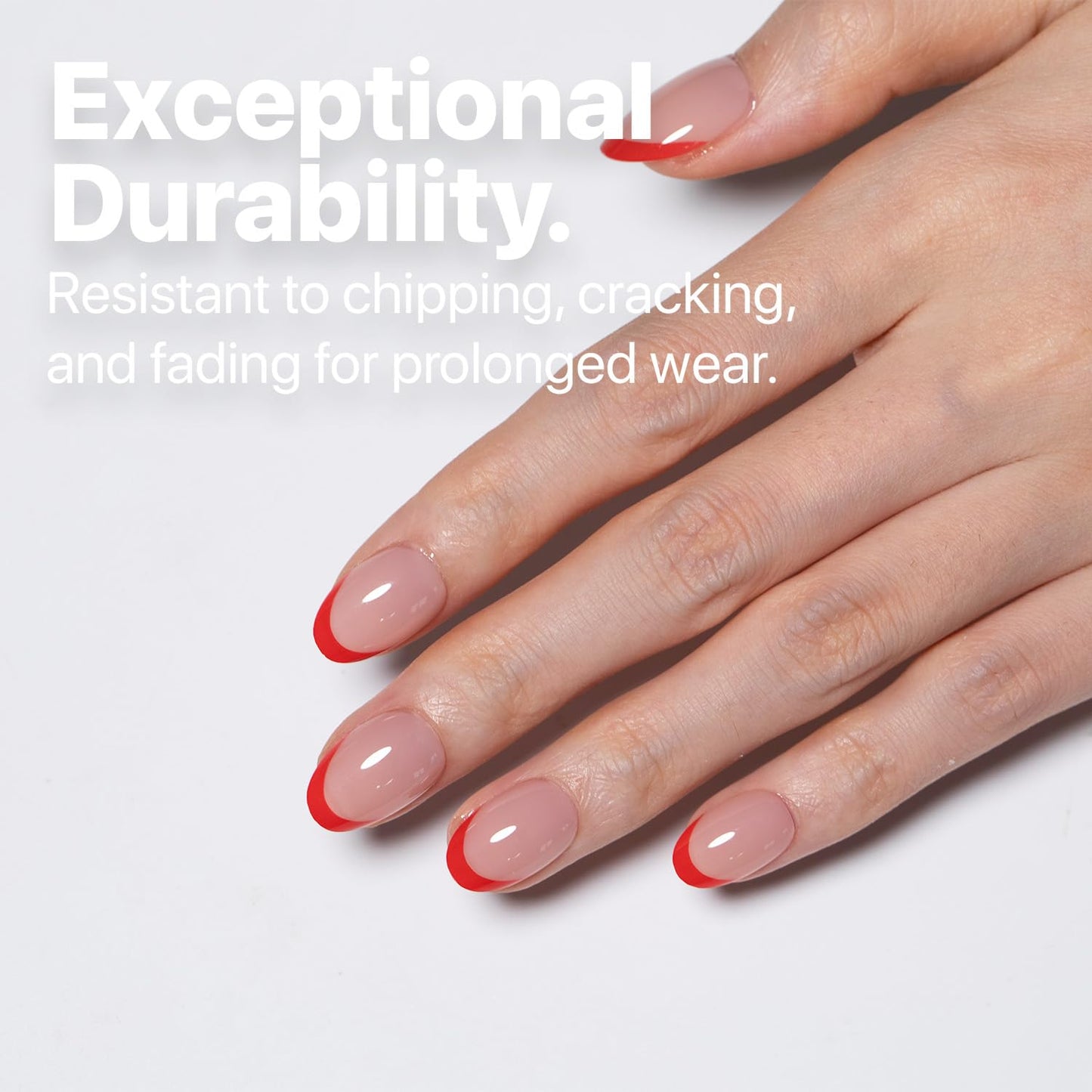 SXC Cosmetics French Tip Press On Nails – Red Series, Extra Short Almond Fake Nails X-Pro Tips Starter Kit | 160PCS, 16 Sizes, 5 Styles, Beginner-Friendly