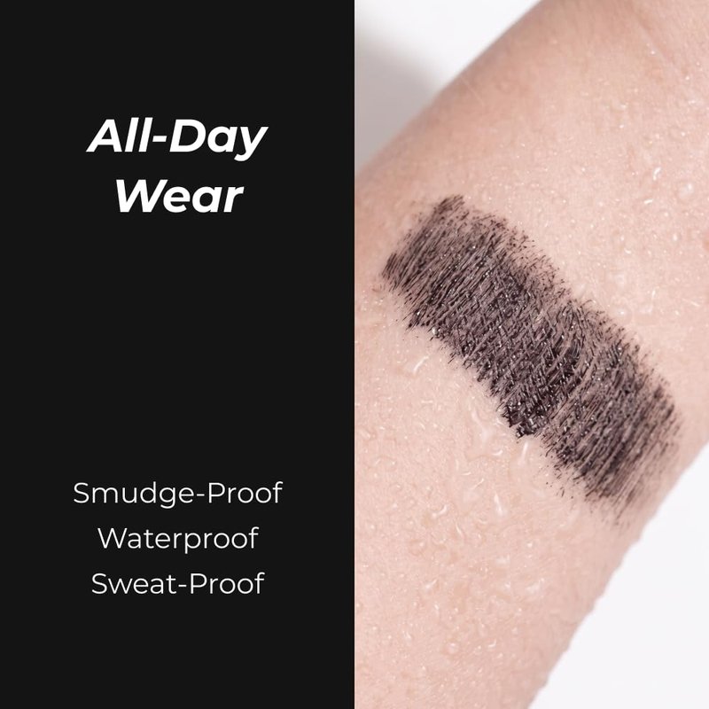 BOM COSMETICS Wonderproof Mascara Volume & Curl #01 Deep Black 0.28 oz salon-like curling power for lifted voluminous lashes, eyelash extension care, long lasting smudge and waterproof formula