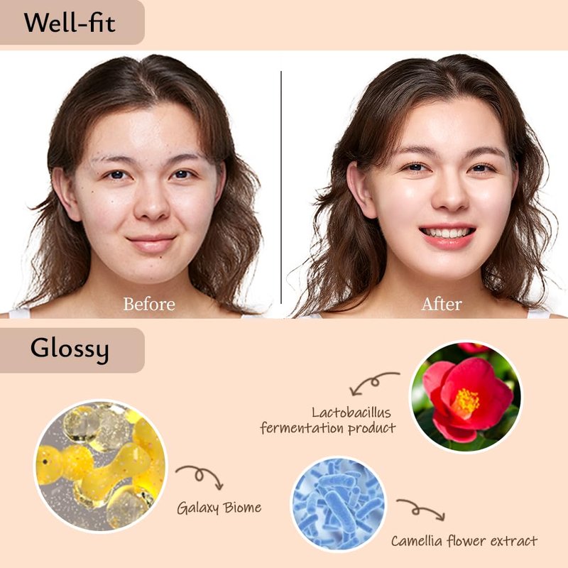 Moonshot Korea Cushion Foundation - Flawless Glow & Matte Finish | Lightweight, Long-Lasting, 21C Cosmic Peach