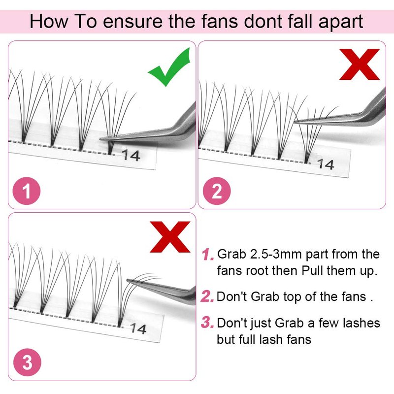 Premade Volume Eyelash Extensions 5D-C-0.07-18 Short Stem Premade Fans Eyelash Extensions 9 to 20 mm Pre made Lash Fans 3D 5D 7D Volume Lash Extensions .07 .10 C D Curl(5D-C-0.07,18mm)