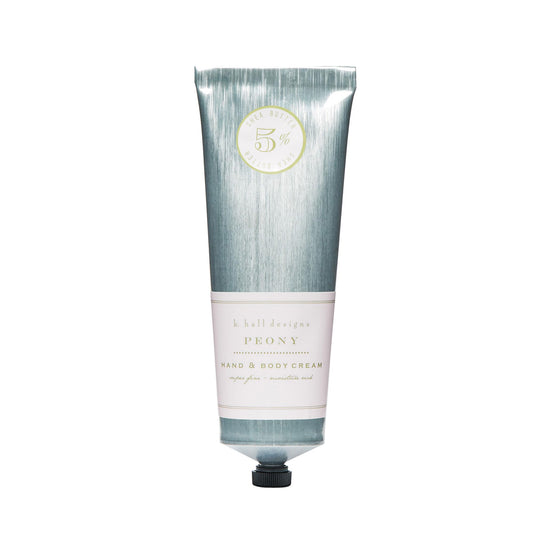 K. Hall Designs Peony Hand & Body Cream, Peaceful Peony Scent with Watery Notes, Shea Butter Lotion for Men & Women, Relieves Dry Skin & Cracked Hands, 3.4 fl oz