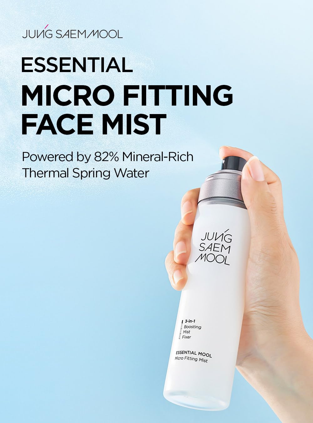 JUNG SAEM MOOL Essential Mool Micro Fitting Mist | Micro-Fine Setting Spray for Makeup & Hydrating Primer for Face with Thermal Spring Water, Long-Lasting Fix & Dewy Finish, Korean Makeup (4.06 Fl Oz)