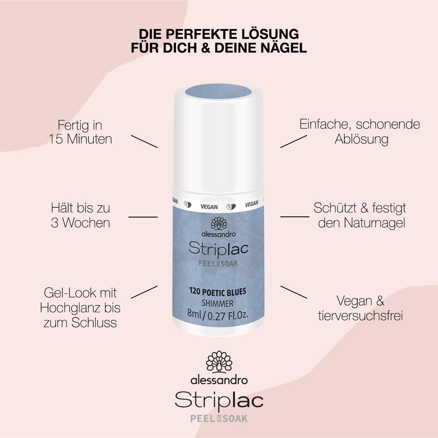 Alessandro Striplac Peel or Soak Nail Polish - Poetic Blues 0.27 oz for Women