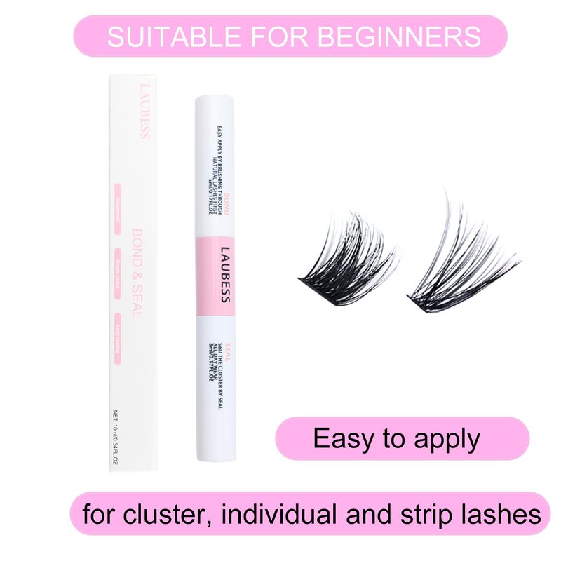 Lash Bond & Seal Clear Lash Glue - DIY Extensions (Waterproof, Long Lasting, Strong Hold 48-72 Hours)