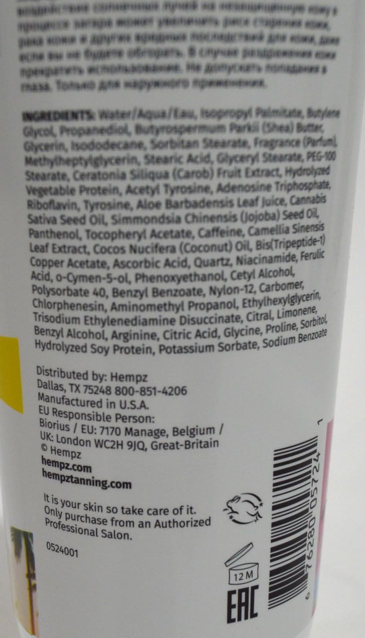 Hempz Botanical Sunshine Dual Action Tanning Intensifier - UV & Red Light Therapy, 9oz
