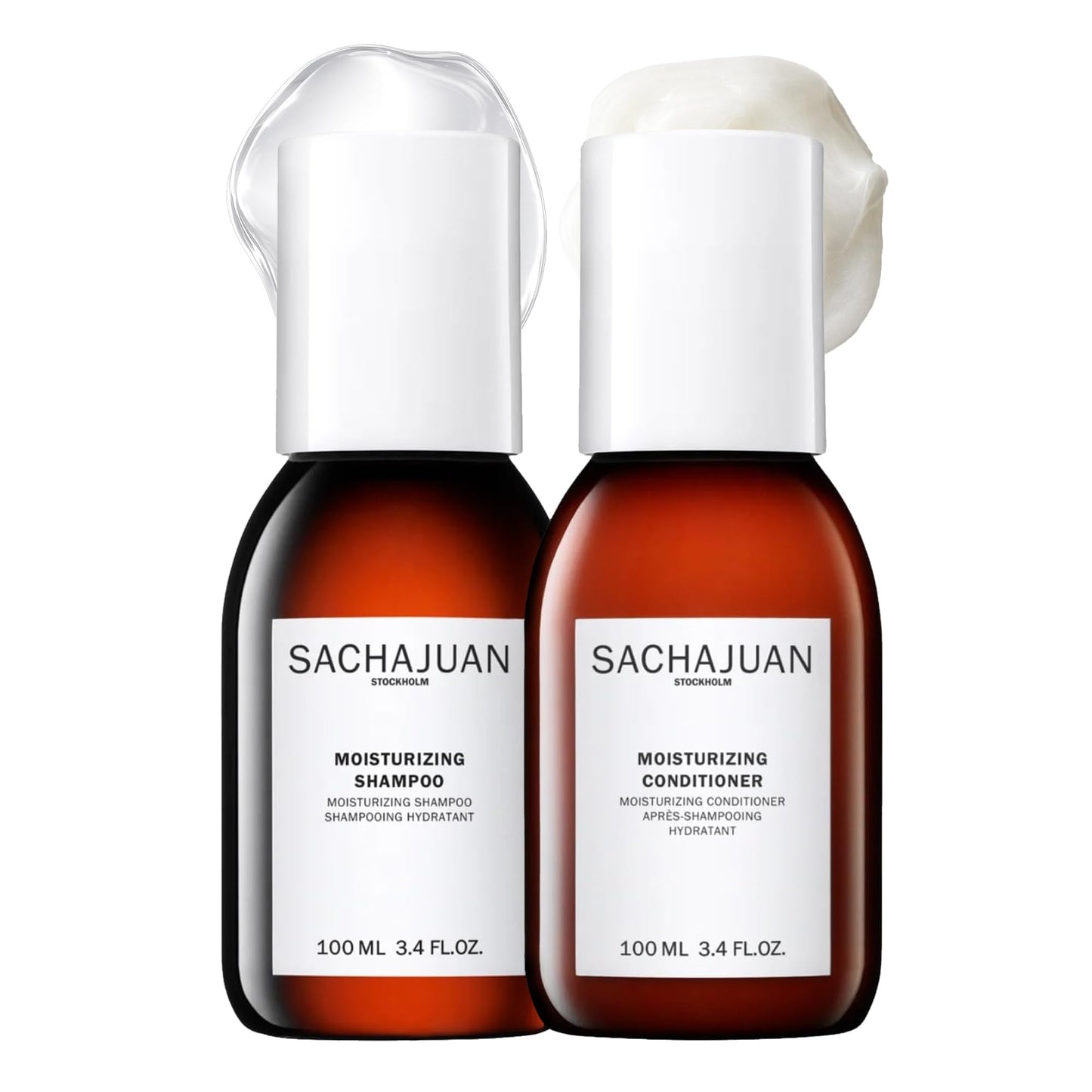 SACHAJUAN Moisturizing Shampoo and Conditioner Set | Ocean Silk Technology & Argan Oil for Deep Hydration | Repair Dry Damage Hair & Control Frizz | Vegan & Paraben-Free | Set of 2 (3.4 oz)