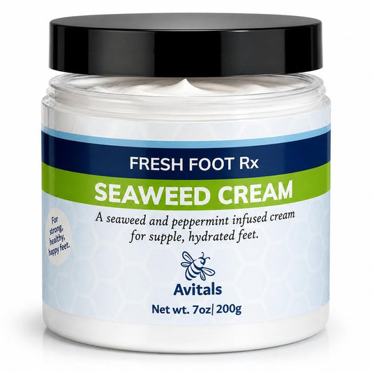 Avital's Fresh Foot RX Foot Cream – Intensive Cracked Heel Repair Treatment – Peppermint Moisturizer with Panthenol, Allantoin & Seaweed Extract – Softens Calluses & Rough Feet – 7 oz