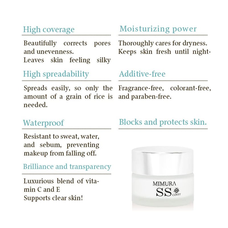 MIMURA Smooth Skin Cover Foundation Primer 20g Pores Makeup Concealer Cream Coverage Japanese Waterproof Makeupbase