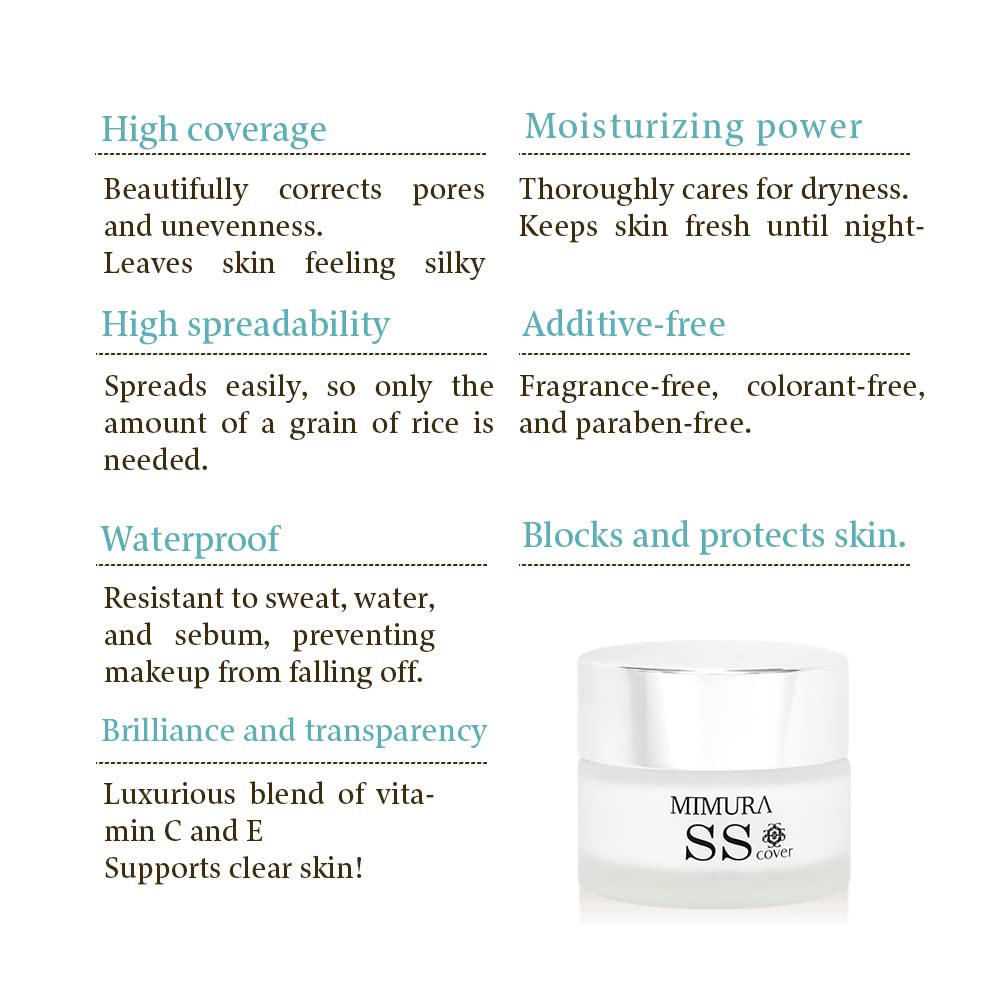 MIMURA Smooth Skin Cover Foundation Primer 20g Pores Makeup Concealer Cream Coverage Japanese Waterproof Makeupbase