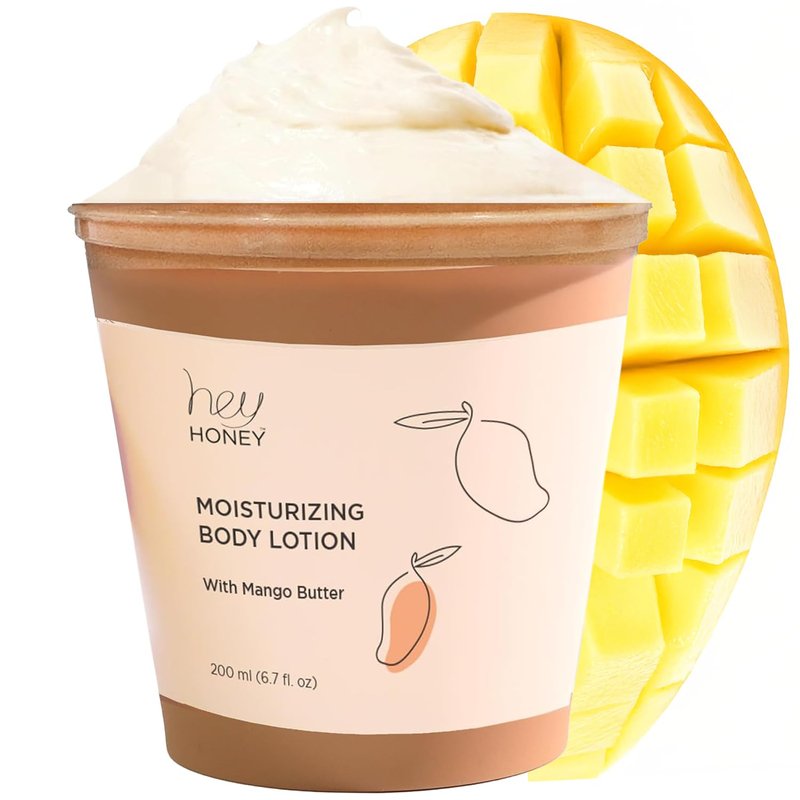 Mango & Honey Body Lotion - Water-Free Formula with Hyaluronic Acid & Ceramides for Dry Sensitive Skin | 6.7 oz