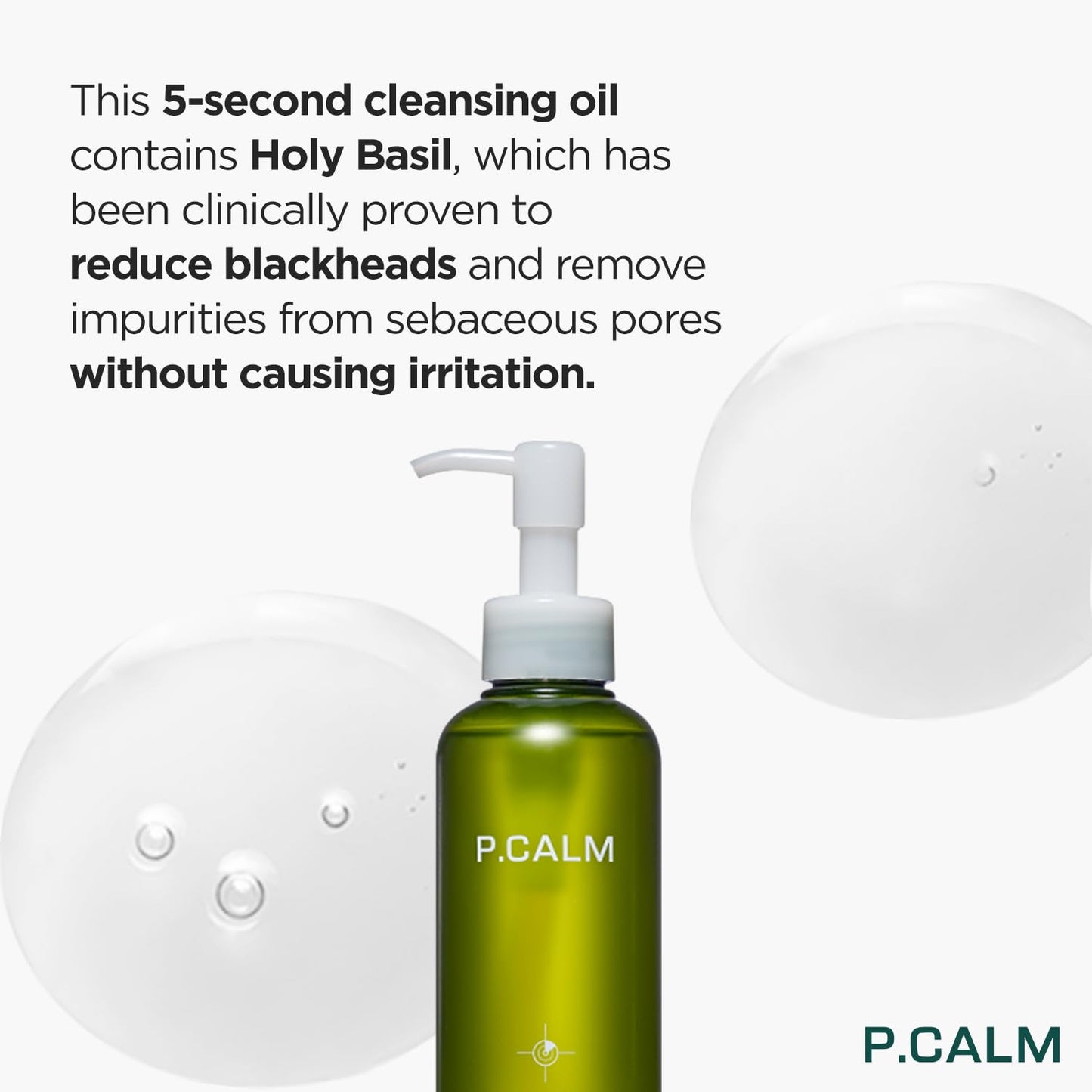P.CALM Blackhead Removing & Pore Minimizing Duo | Holi Basil Cleansing Oil with Retinolagen Serum | Vegan Korean Skincare