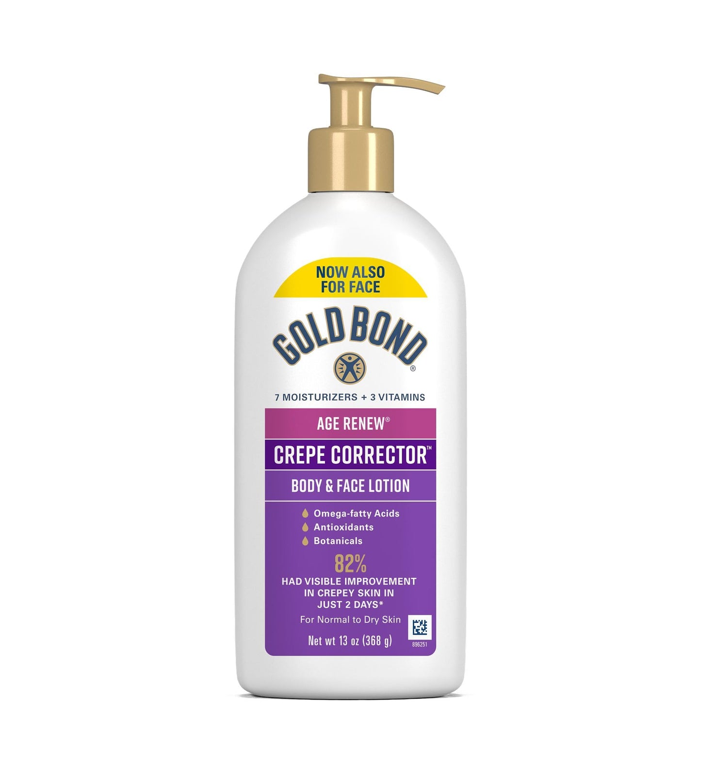 Gold Bond Age Renew Crepe Corrector Body Lotion, Improves & Tightens Crepey Skin, Replenishing & Smoothing Moisturizer, 24-HR Hydration, Hypoallergenic, Dermatologist-Tested, 14 Oz
