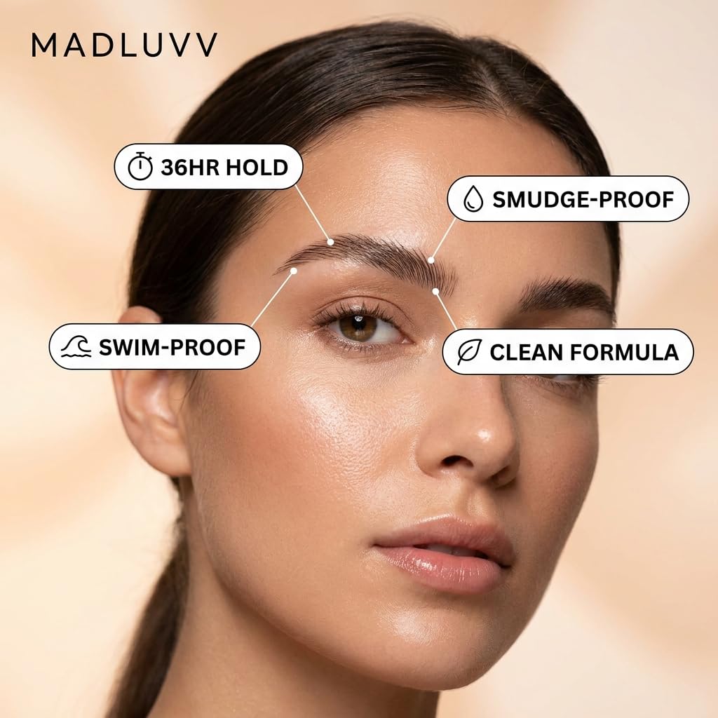 MADLUVV Seal Me Brow Sealer – Locks Brow Makeup in Place for 36 Hours – Brow Top Coat That’s Sweat-Proof, Waterproof & Lightweight – Use Over Madluvv Brow Stamp Kit/Eyebrow Stamp or Brow Pencil
