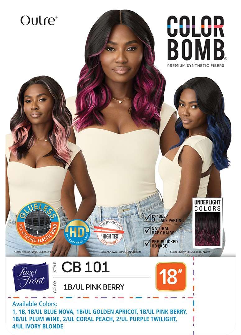 Outre Lace Front Wig - Color Bomb - CB 101 (OFF BLACK 1B)