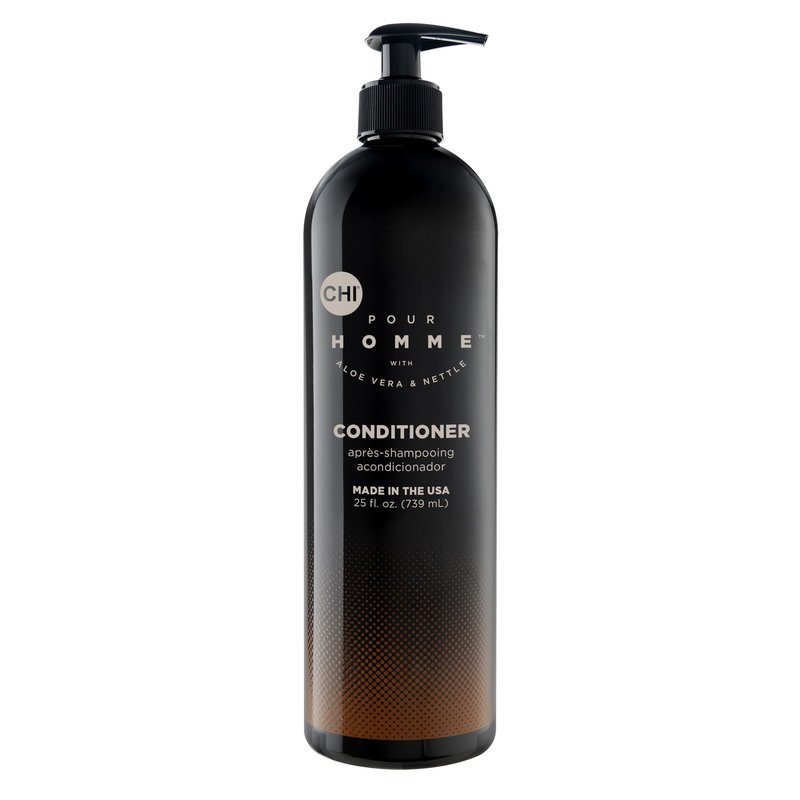 CHI Pour Homme Daily Moisturizing Conditioner for Men, Sulfate-Free Hair Detangler with Aloe Vera, Nettle & Redensyl for Hydrated, Fuller-Looking, Smooth & Manageable Hair, Fresh Woody Scent, 25 oz