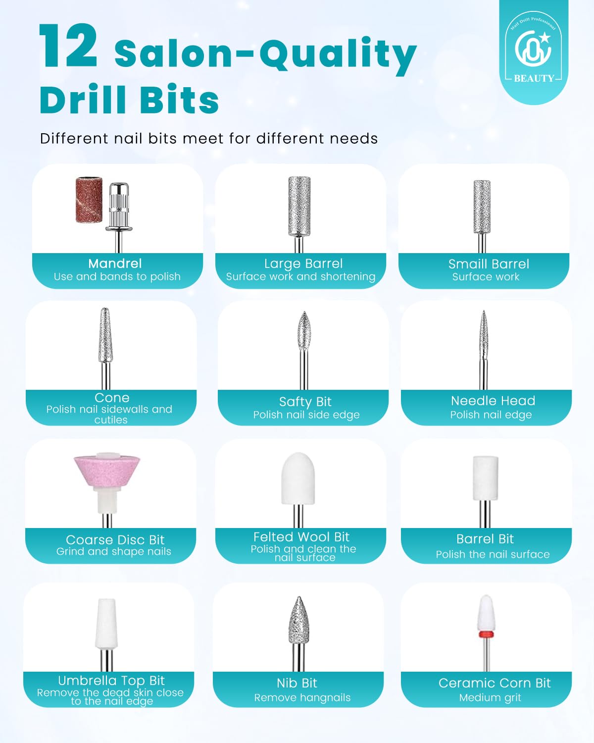 CozyZen Cordless Electric Nail Drill, 45000 RPM Rechargeable Diamond E-File, Portable & Low Noise for Acrylic/Gel Nails, Manicure & Pedicure - Professional & Home Use