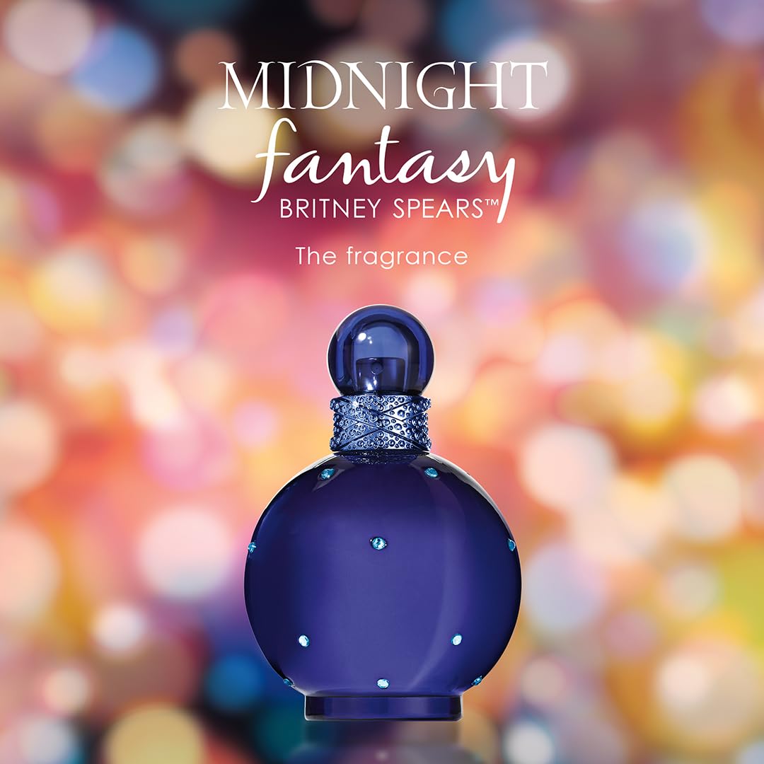 Britney Spears Midnight Fantasy, Eau De Parfum EDP Spray for Women, 3.3 Fl Oz