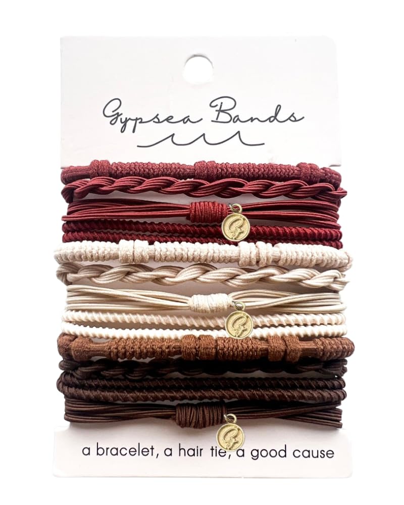 Gypsea Bands Hair Tie Bracelets for Men, Women & Kids - Set of 12 - Hanalei