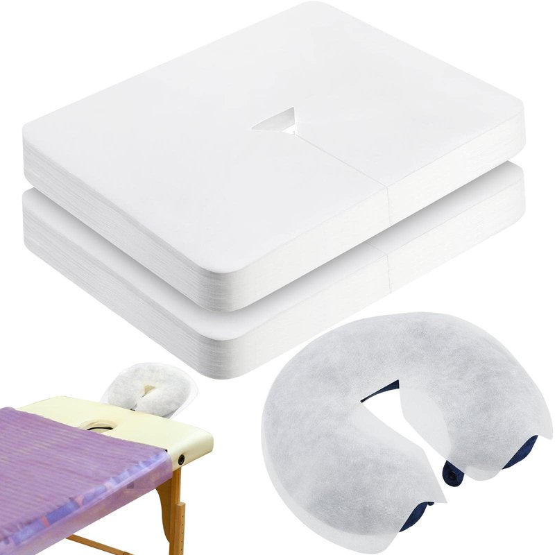 Oudain 800 Pcs Disposable Face Cradle Covers, Non-sticking Massage Face Cradle Headrest Cover for Massage Table Chairs Fitted for 16 x 12 Inches