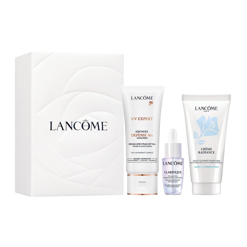 UV Expert Defense SPF 50+ Discovery Set - With Mini Crème Radiance Cleanser 1.7 Fl oz and Mini Clarifique Pro-Solution Brightening Serum 0.22 Fl oz.