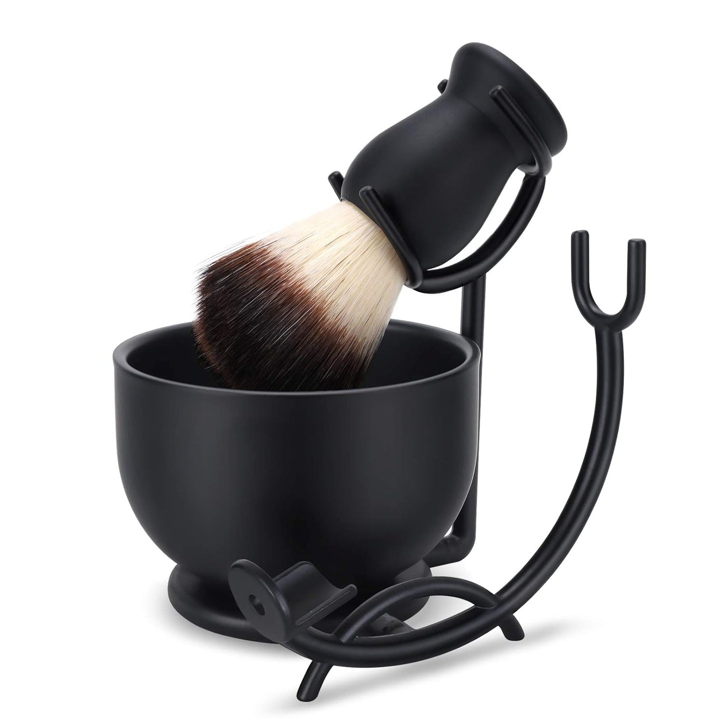 Grooming Shaving Kit for Men - Stainless Steel Razor Stand & Brush | Perfect Christmas Gift for Dad or Husband