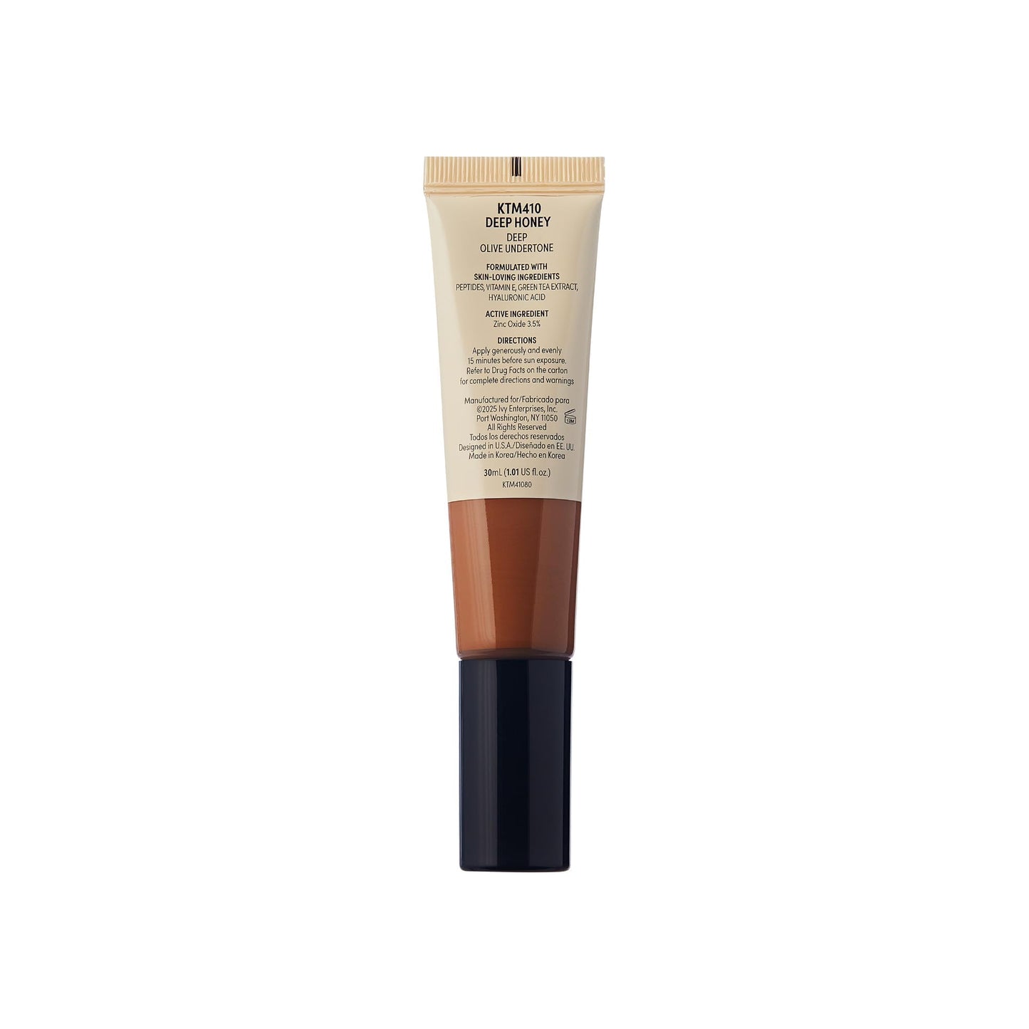 Kiss New York Tinted Moisturizer with SPF 32 PA+++ (Deep Honey) With Kabuki Brush,12 Hour Hydrating Sunscreen for Face, No White Cast for Dark Tones, Natural Finish With Hyaluronic Acid, Vitamin E