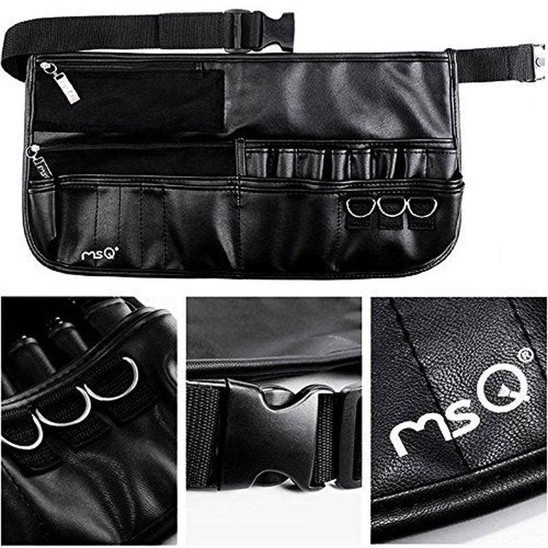 MSQ Makeup Brushes Set 29pcs Professional Cosmetics Brushes with Belt Waist Makeup Bag (Foundation, Powder, Creams, Liquids & Eye Brushes) for Women/Girls/Artists/Holiday gifts/travel
