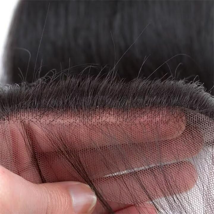 HD Lace Closure - 0.10mm Ultra-Thin Invisible Swiss Lace | Pre-Plucked with Baby Hair, 14 Inch, Natural Black