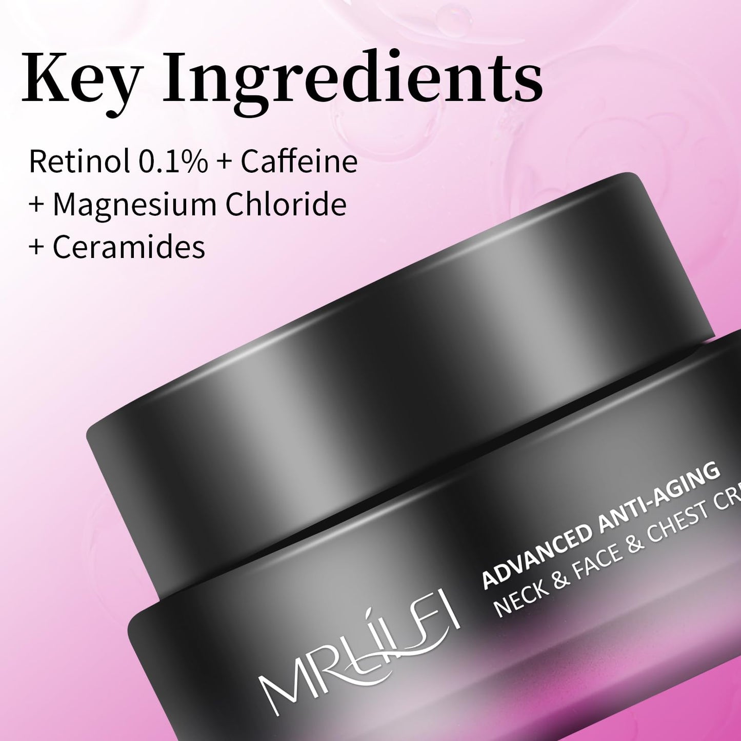 Mr Lilei 4 in 1 Retinol Moisturizer Cream, Tightening & Lifting Neck Cream, Advanced Anti-Aging Face Moisturizer, Reduces Fine Lines & Wrinkles for Neck & Face & Chest (50 ml/1.7 oz)