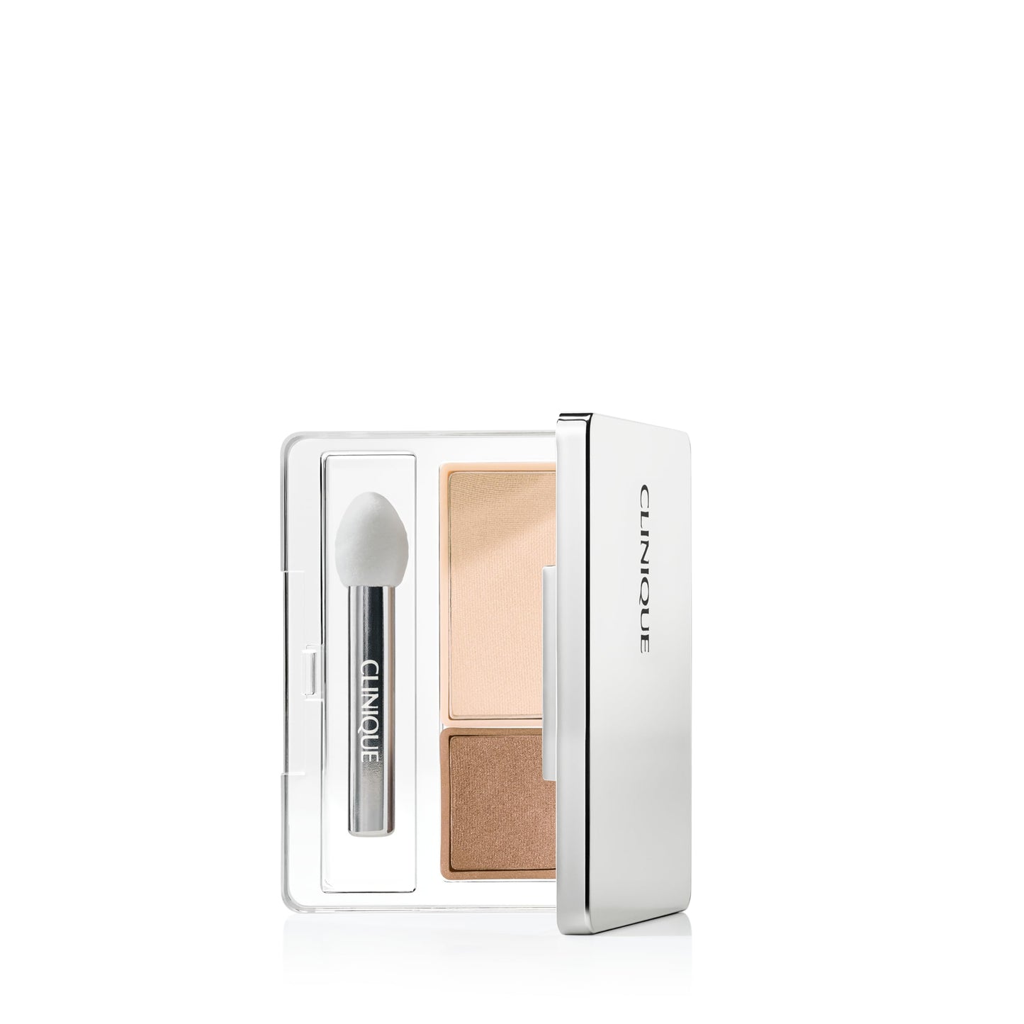 Clinique All About Shadow Duo Eye Shadow Makeup | Safe For Sensitive Eyes | Buildable + Long-Wearing Color | Smooth, Easy Application, Ivory Bisque/Bronze Satin, 0.05 Ounce