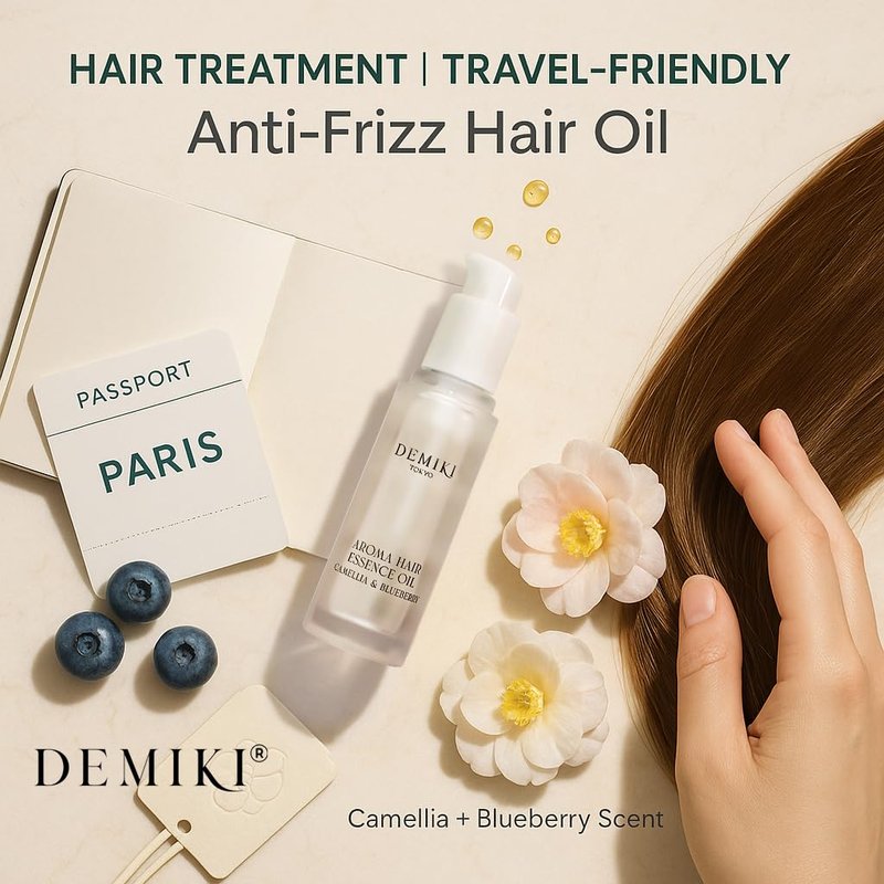 DEMIKI Hair Oil Japanese Hair Care,Hair Oil for Frizzy Hair,Anti Frizz Hair Products for Women,Hair Moisturizer,Hair Perfume Oil,Hair Beauty Products,Hair Serum for Frizzy and Damaged Hair 1.18fl.oz