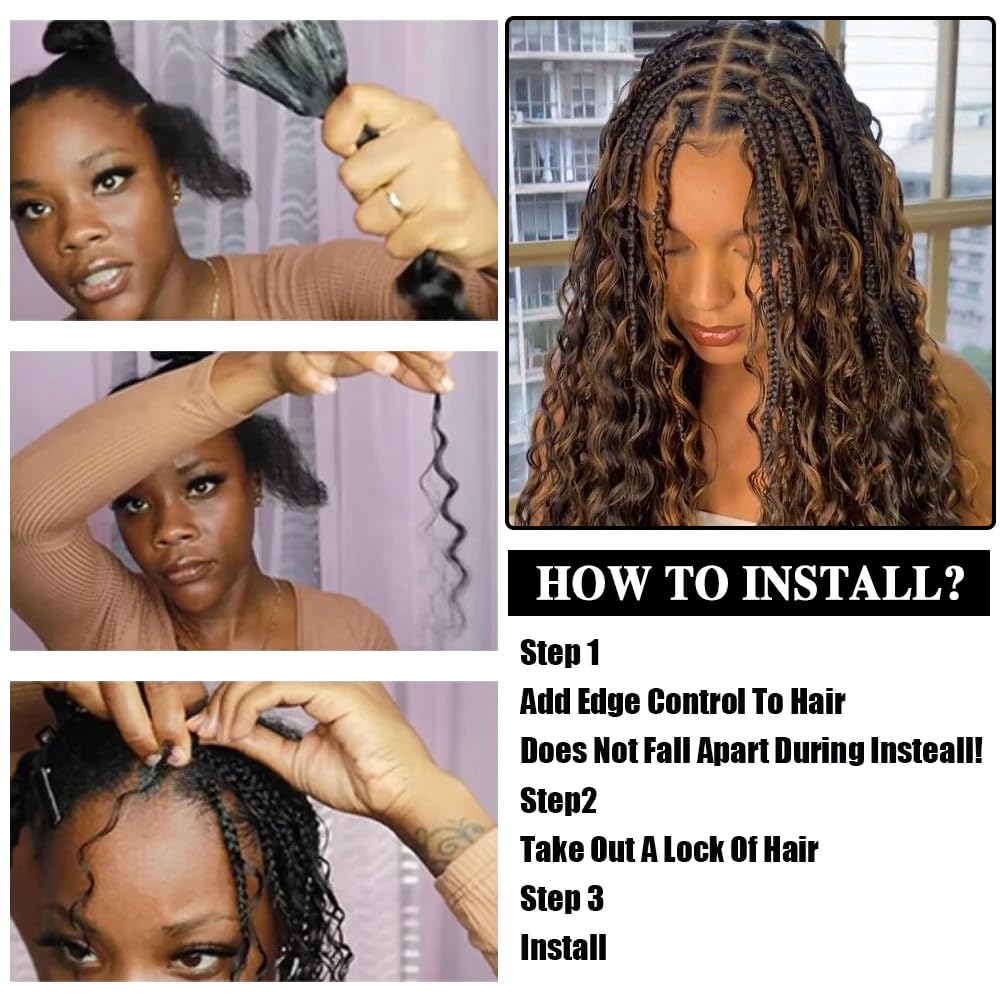 MYMYDA Human Braiding Hair for Boho Braids 16 Inch Curly Deep Wave Bulk 2 Bundles 100g 100% Unprocessed Virgin Hair Knotless Bohemian Braids Extensions Highlight Honey Blonde Color