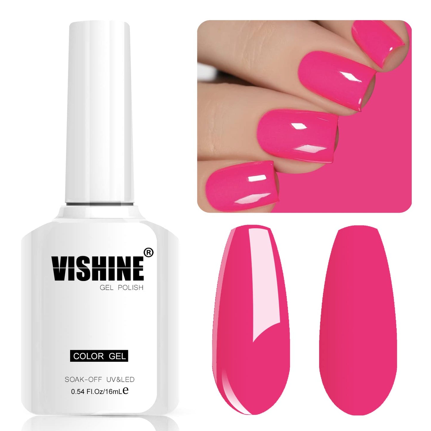 Vishine Gel Nail Polish Kit,Sunny Days Collection Nail Art 6 Colors Neon Lemon Green Peachy Coral Pink Creamy Blue Soak Off Nail Lamp Gel Polish Set Manicure 8ml