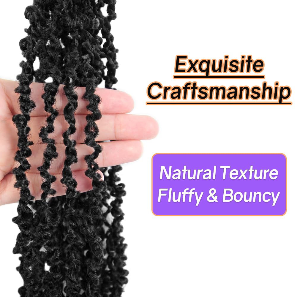 12 Inch 10 Packs Yanky Twist Crochet Hair for Black Women Pre-twisted Natural Kinky Mini Spring Twist Small Curly Senegalese Twist Braids (1B)