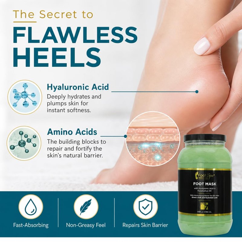 FootSpa Professional Pedicure Treatment - Medical-Grade Dermal Recovery Mask with Luxury Actives at Industrial Scale, Repairs Skin Barrier for Instant Wow Softness, 128 Oz / 1 Gallon