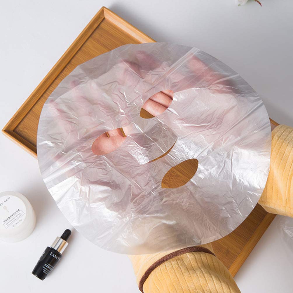 Beaupretty 400Pcs DIY Facial Sheet: Plastic face paper sheet - Precut Plastic Facial Cover for Home and Salon Clear (Pack of 2)