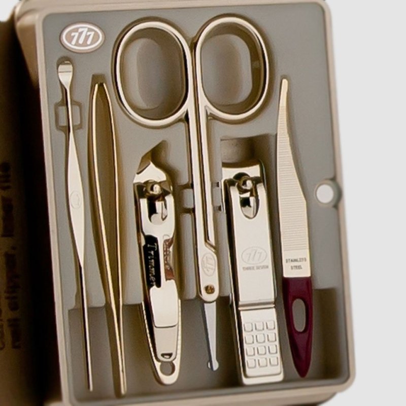 Korean Nail Clippers! World No. 1. Three Seven (777) Travel Manicure Grooming Kit Nail Clipper Set Made in Korea, Since 1975. (5300WG)