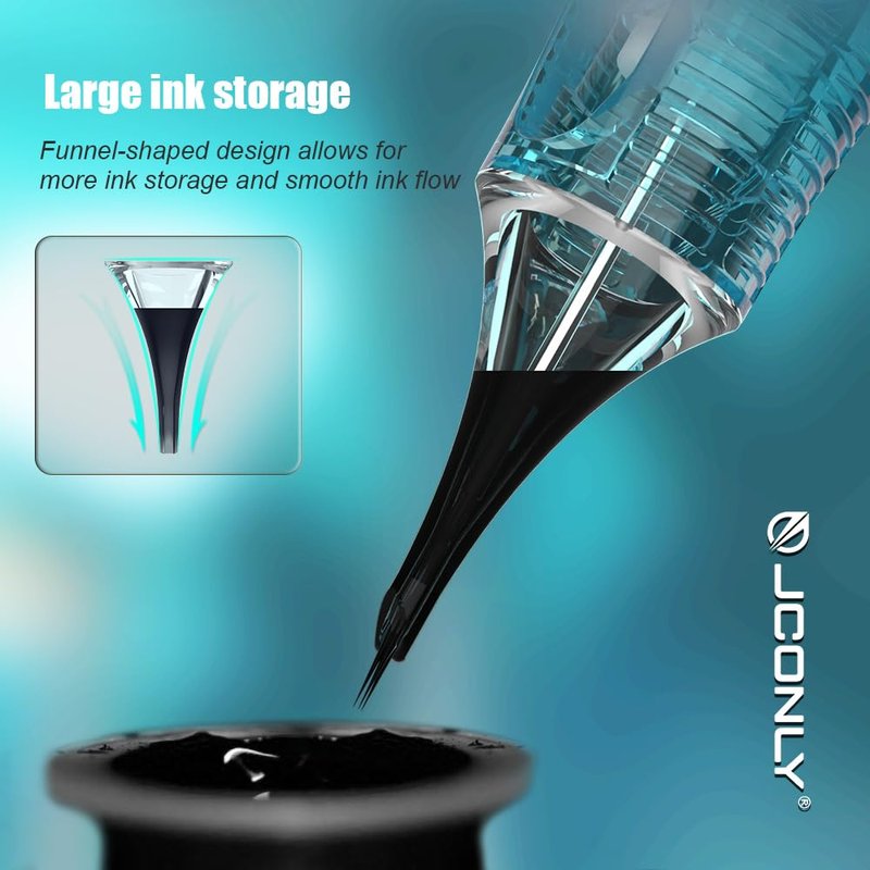 Tattoo Cartridge Needles - 20Pcs #10 Bugpin 13 Curved Magnum | 0.30mm Diameter, Long Taper 5mm
