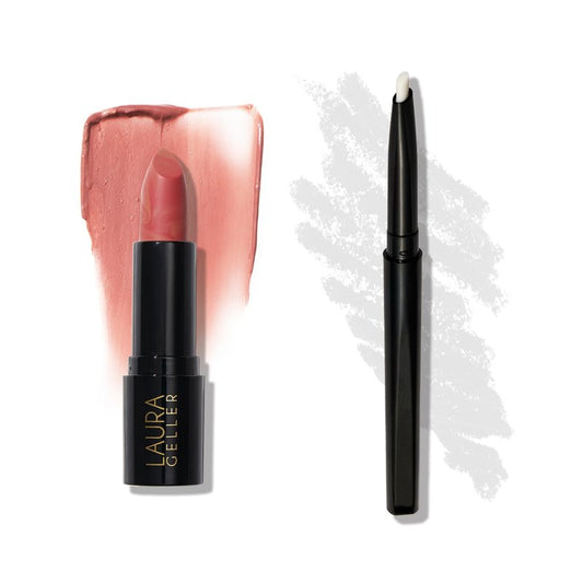 LAURA GELLER NEW YORK Italian Marble Sheer Lipstick, Dolce + Modern Classic Invisible Color Locking Lip Liner, Clear