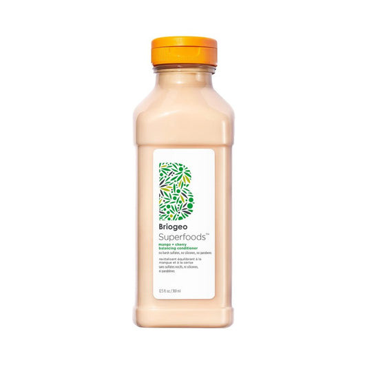 Briogeo Superfoods Mango + Cherry Balancing Conditioner for Oily Hair | Lightweight Hydration & Oil Control | Vegan & Cruelty-Free | 12.5 fl oz
