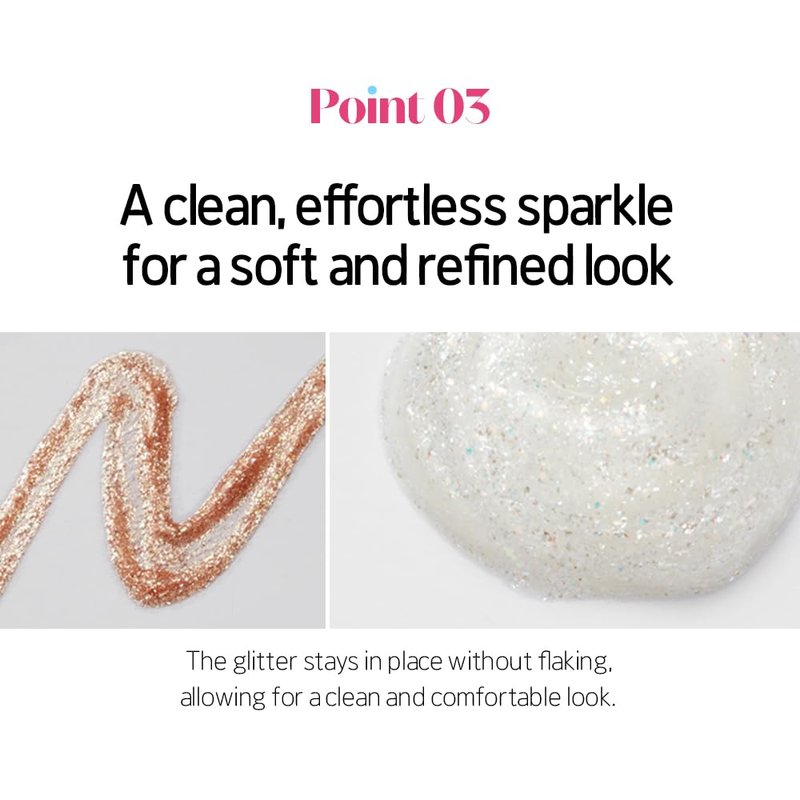 ETUDE Tear Drop Eyeliner, Crystal & Opal Glitter, Smudge-Proof Sparkle, Long-Lasting Formula, All Skin Tone Friendly, Korean Makeup, Beauty, White Tear (0.271 Fl Oz)
