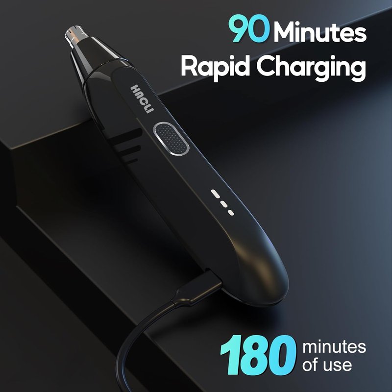 Nose Hair Trimmer for Men - Electric Ear & Nose Hair Clipper with Stainless Steel Blade | USB Rechargeable, Portable Design