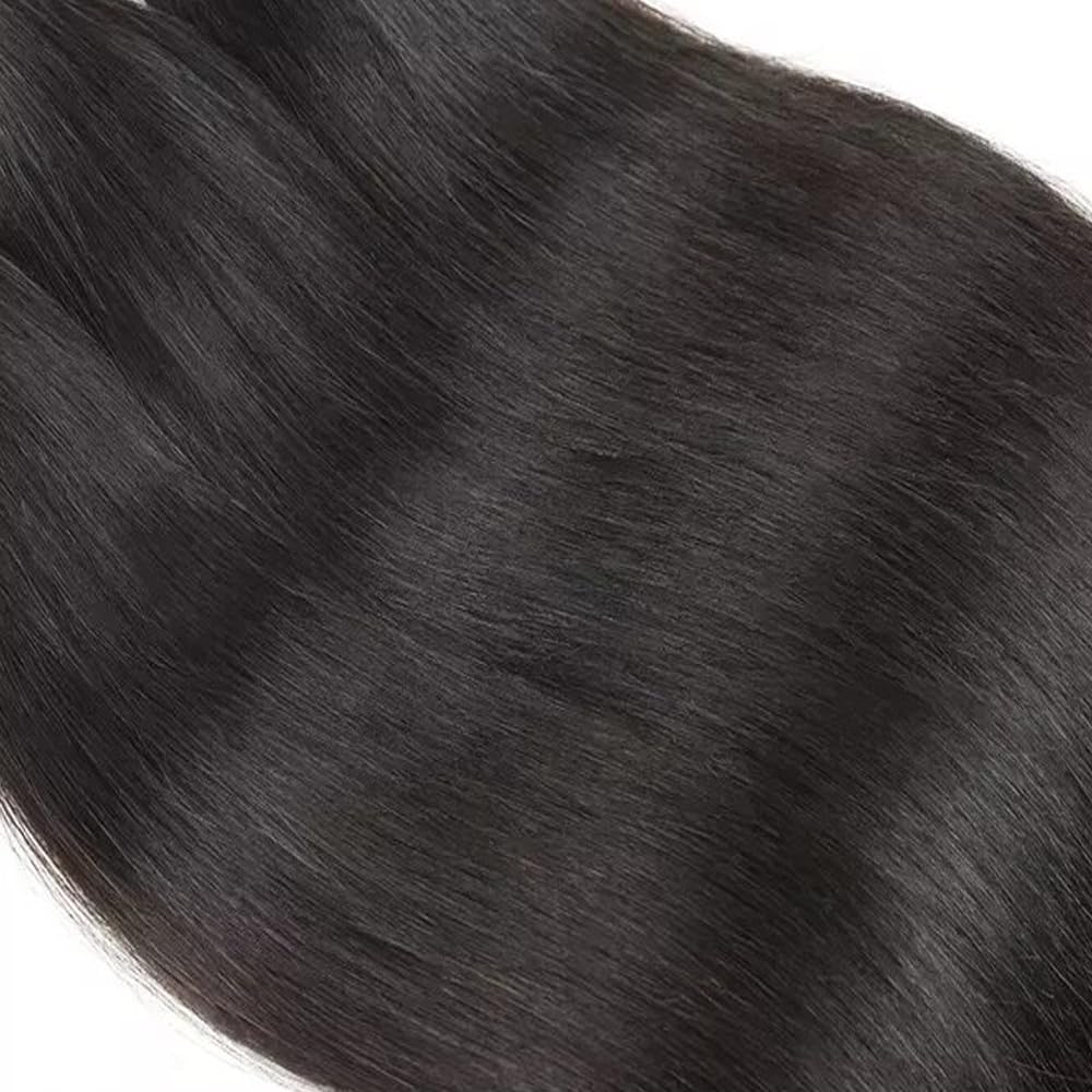 Straight Bundles Human Hair Natural Black Color Human Hair Bundles 12 14 16 Inch Brazilian Virgin Remy Hair Extensions Healthy And Soft 3Pcs/Set For Women Deals