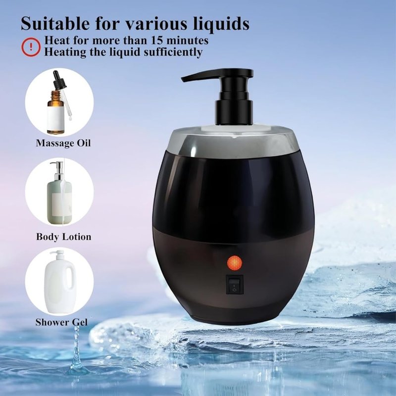 Oil Massage Lotion Warmer Kit - Rapid Heating Machine with Dispenser Pump & Funnel | Ideal for Salon & Spa Use (Black)