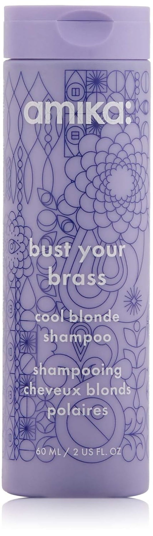 Amika Bust Your Brass Cool Blonde Shampoo - Tone & Brighten Blonde Hair | Sulfate-Free Formula