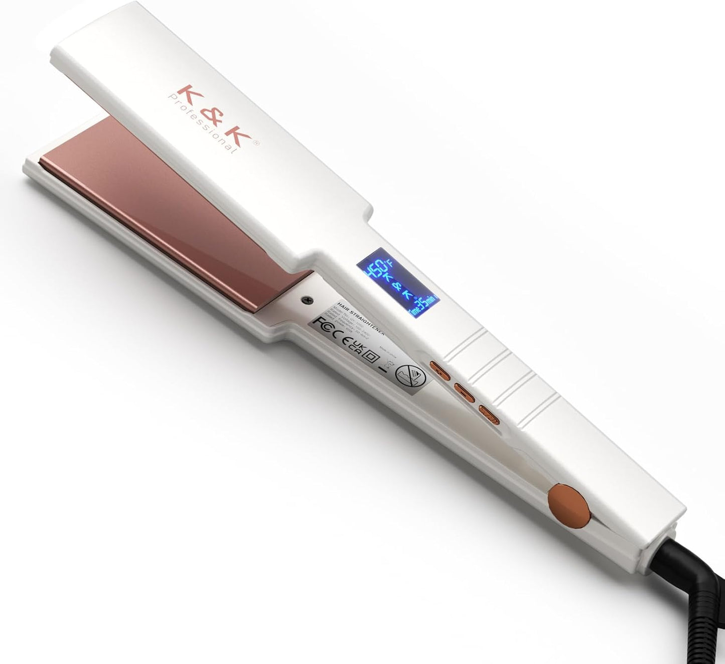 Nano Hair Straightener - Wide Plates with Advanced Ceramic Coating | Ultra-Fast Heat Up & Auto Safety Shut Off for Thick Hair