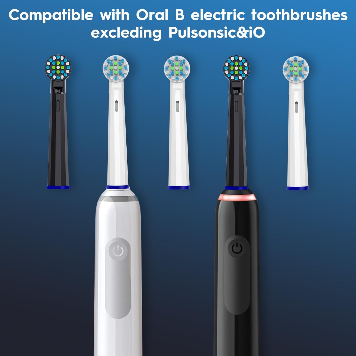 Replacement Heads Compatible with Oral B for Deep Cleaning and Gum Protection, 8 Pcs Refill Brush Heads Compatible with Oral B Pro 1000, Genius X, Smart 1500 Series Electric Toothbrush (White)