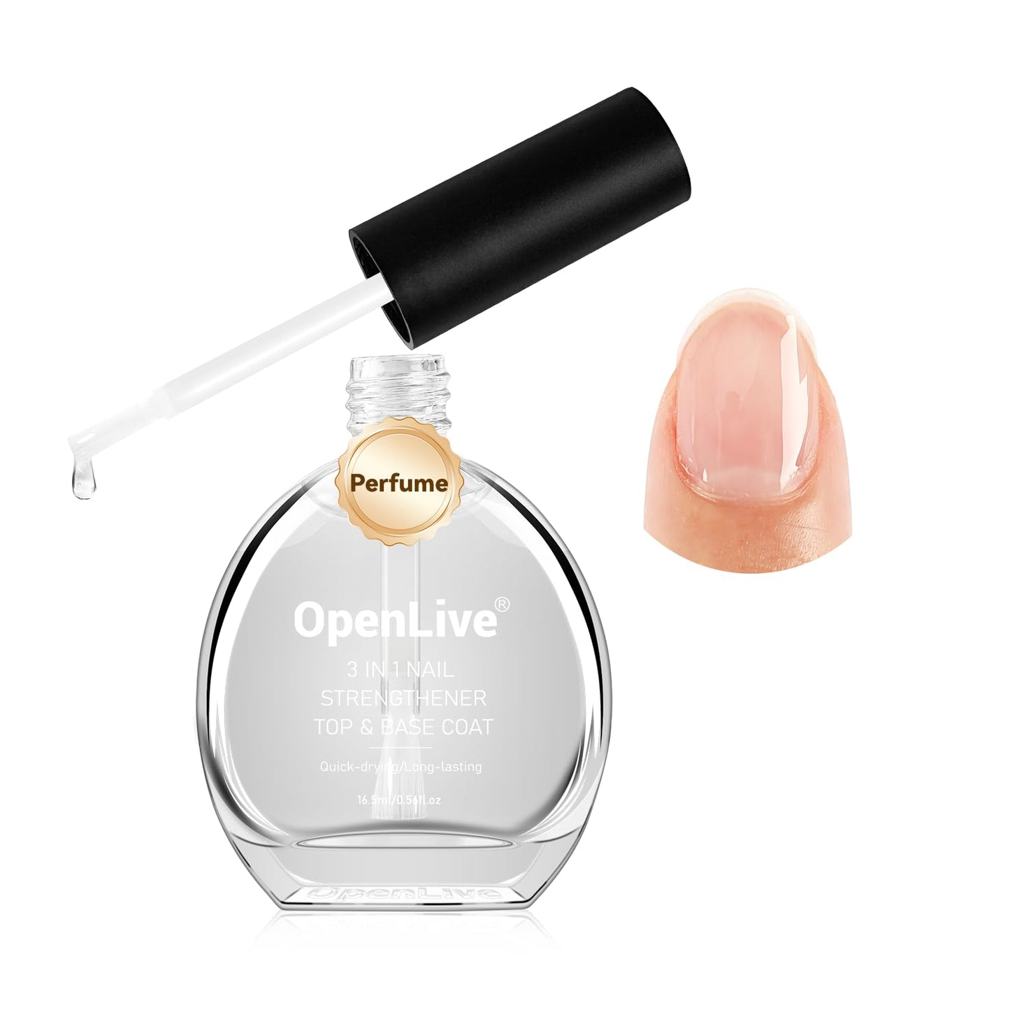 OpenLive Perfume Nail Strengthener Quick Dry Nail Polish Strong Repairs Damaged Nail Hardener Long Lasting Shine for Nail 16.5ml